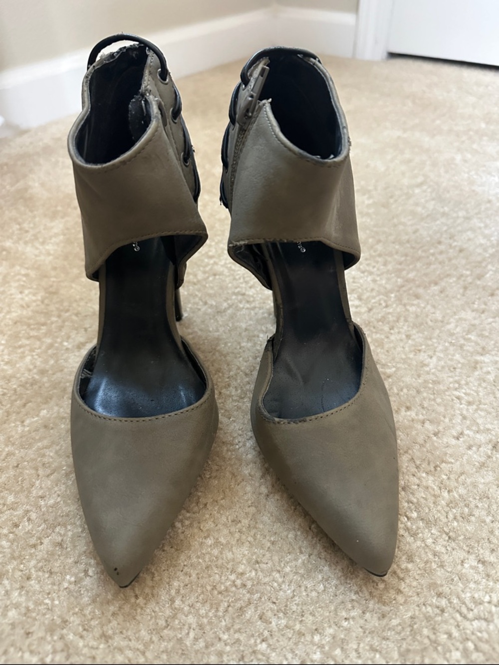 Shi by JOURNEYS Olive Pointed Toe Ankle Strap Heels